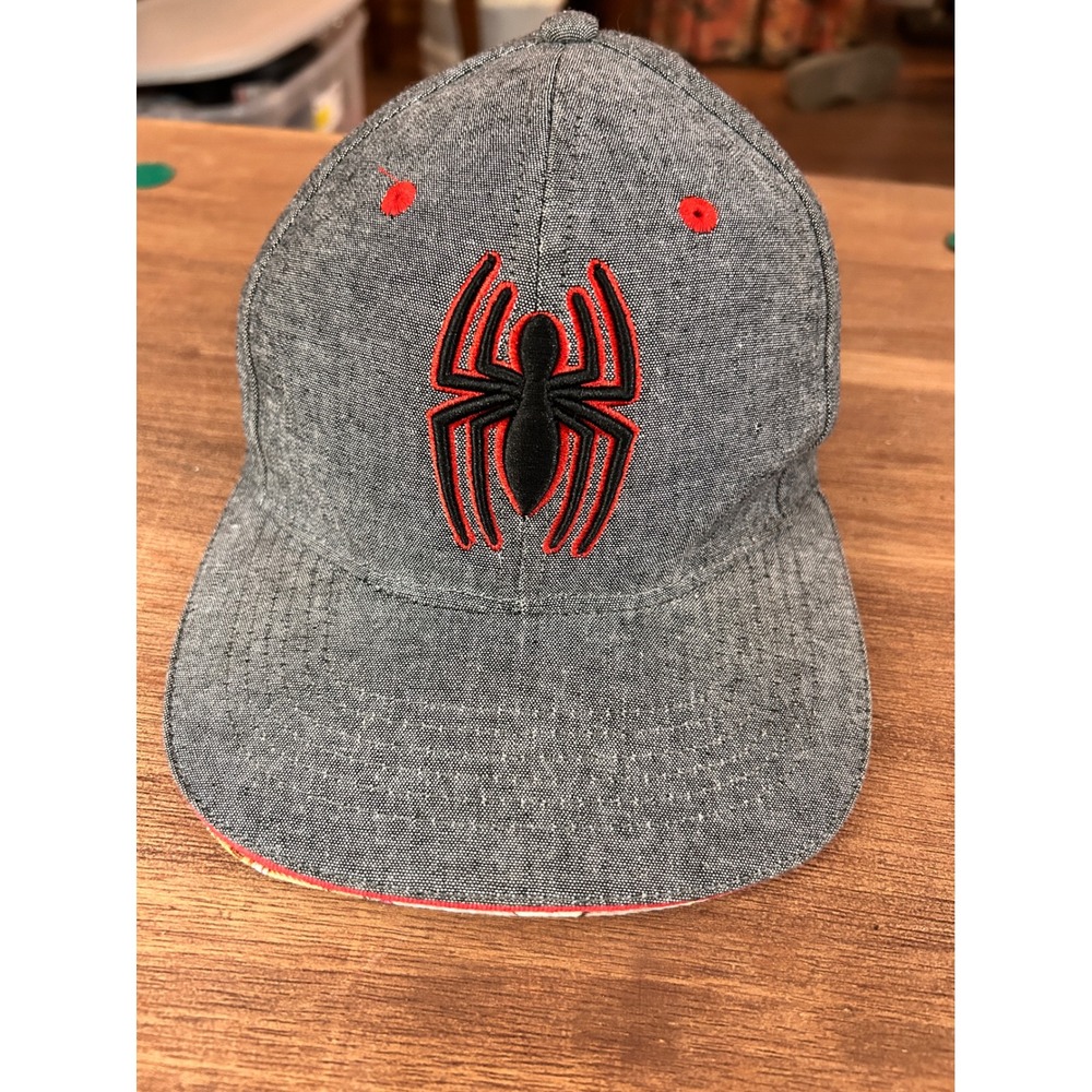 Marvel Spiderman Snapback Baseball Hat Gray Embroidered Logo Underbrim Graphic